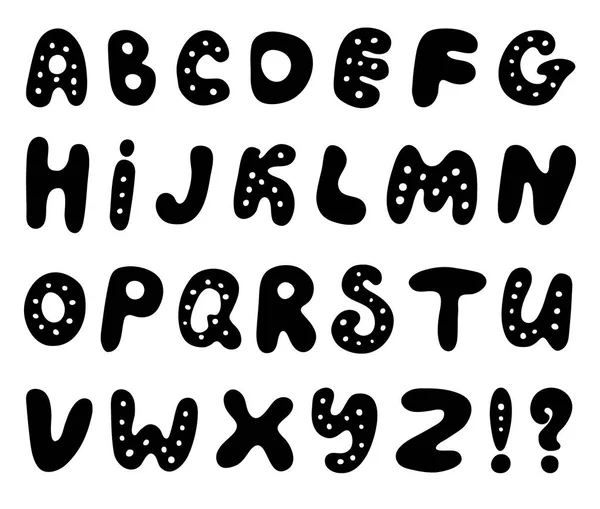 Векторный Набор Abc Нарисованный Вручную Белом Фоне Симпатичный Каракули Алфавит — стоковый вектор