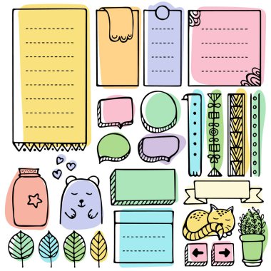 Vektör öğeleri kurşun günlük el çekilmiş