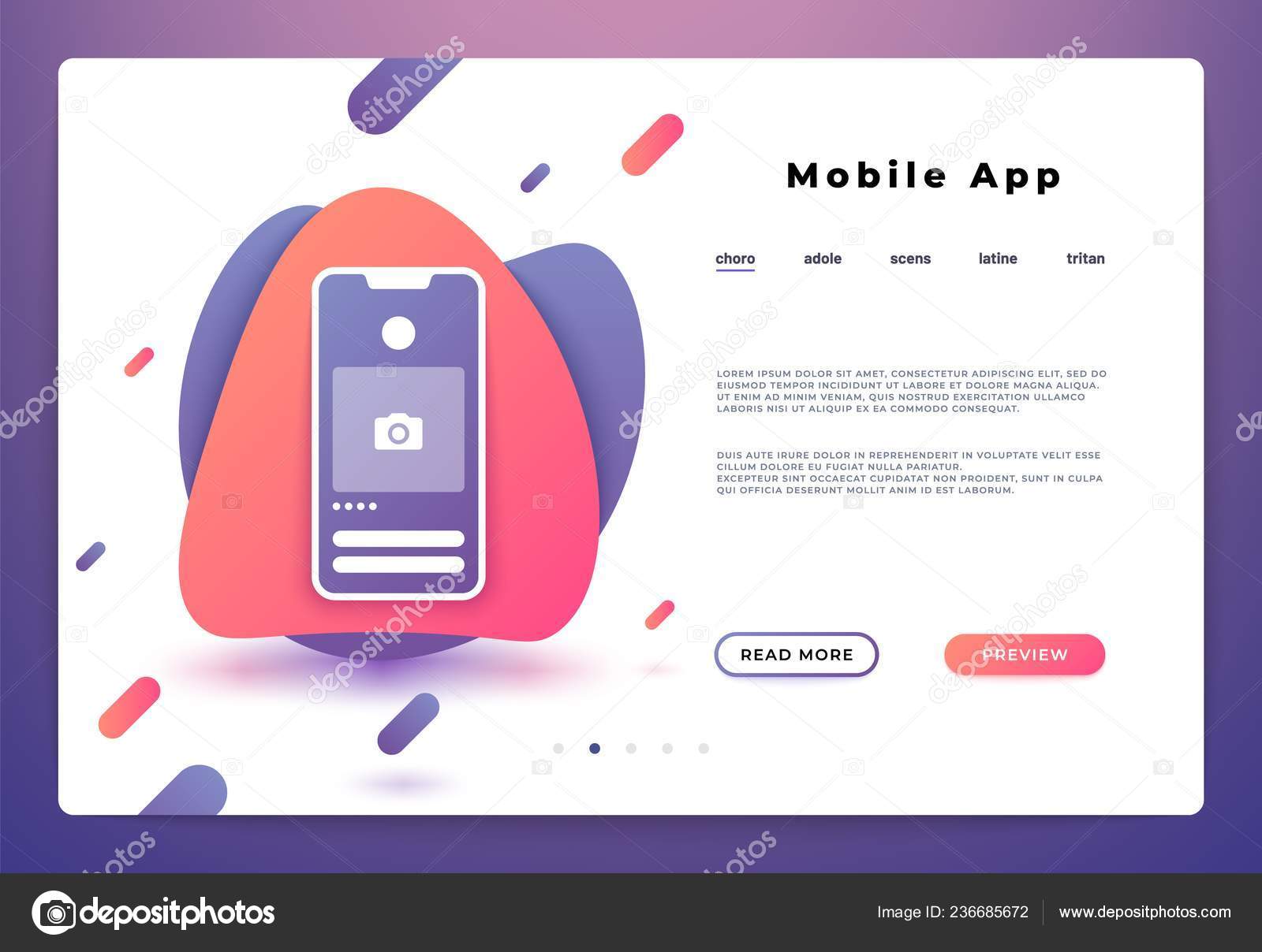 Mobile App Landing Page Web Page Smartphone Login Website Ui