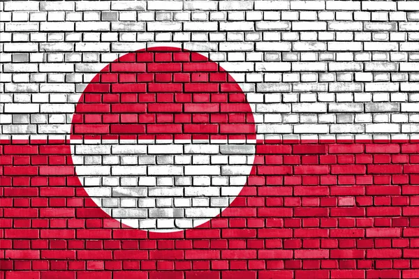 Flag Greenland Painted Brick Wall — Stock Photo, Image