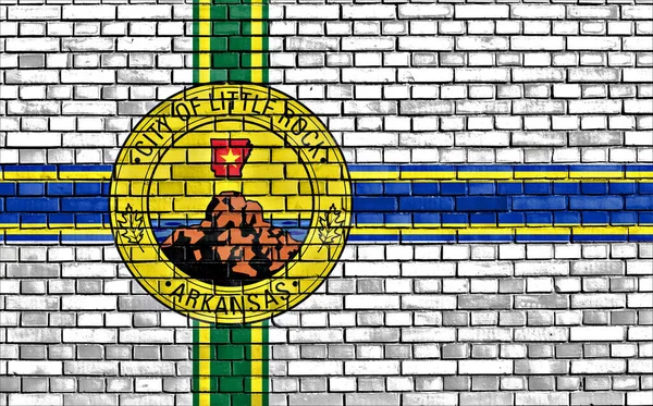Прапор Літл Рок Намальований Цегляній Стіні — стокове фото