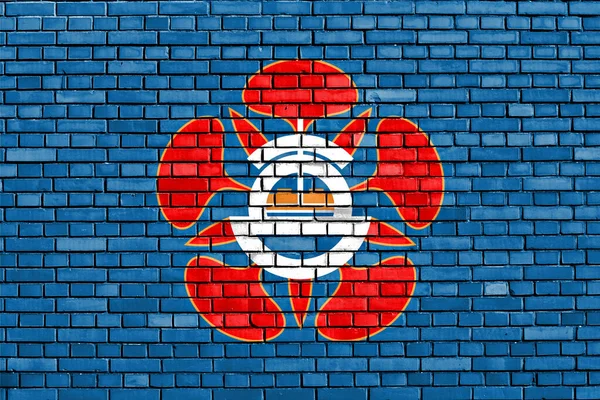 Флаг Тайнаня Нарисованный Кирпичной Стене — стоковое фото