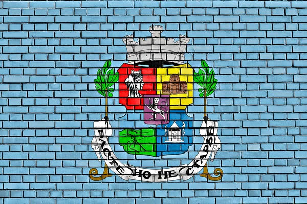 Flaga Sofii Malowane Ścianie Cegły — Zdjęcie stockowe