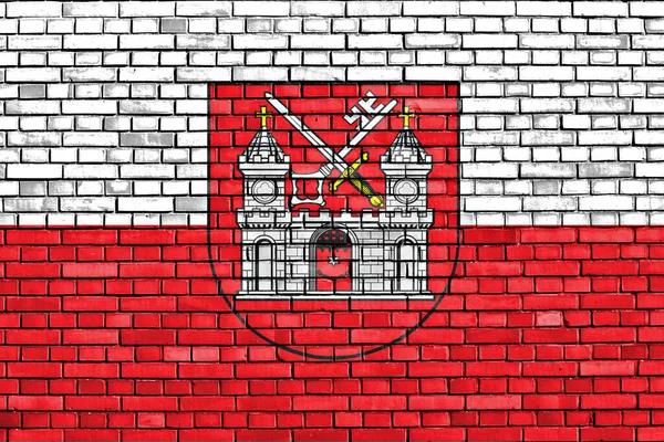 Флаг Тарту Раскрашенный Кирпичной Стене — стоковое фото