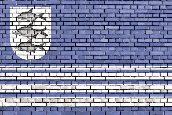 Gizycko Bayrağı Tuğla Duvara Boyanmış — Stok fotoğraf