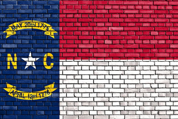 Flagge Von North Carolina Auf Ziegelwand Gemalt — Stockfoto