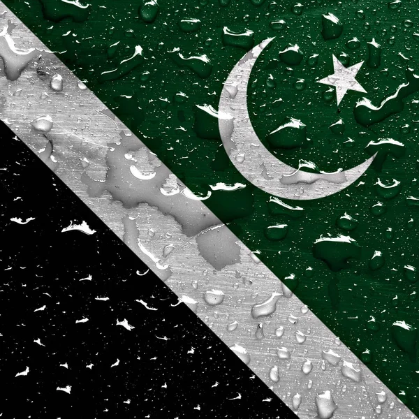 Flag Islamabad Rain Drops — Stock Photo, Image