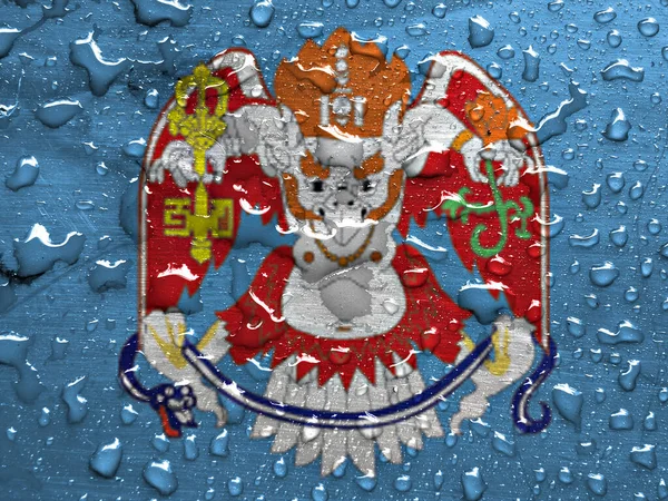 Flag Ulan Bator Rain Drops — Stock Photo, Image