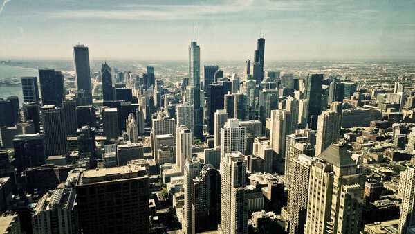 Chicago city aerial view