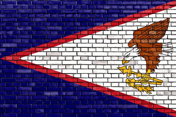 Flaga Samoa Amerykańskie Malowane Ścianie Cegły — Zdjęcie stockowe