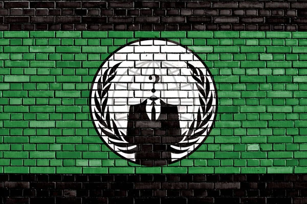 Bandiera Anonimo Dipinta Muro Mattoni — Foto Stock