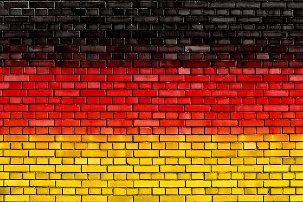 Flaga Niemiec Malowane Ścianie Cegły — Zdjęcie stockowe
