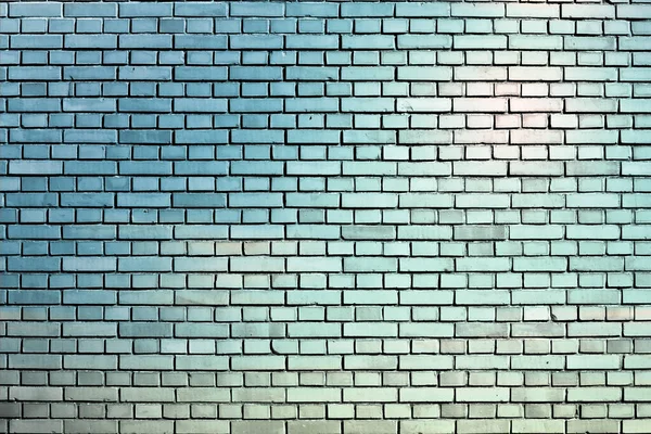 浅蓝色砖墙背景 — 图库照片