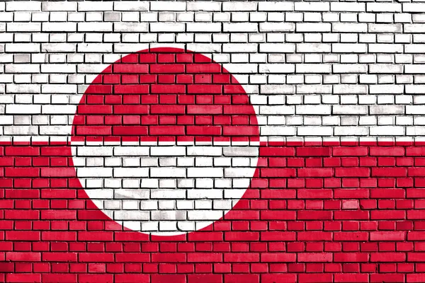 Flag Greenland Painted Brick Wall — Stock Photo, Image