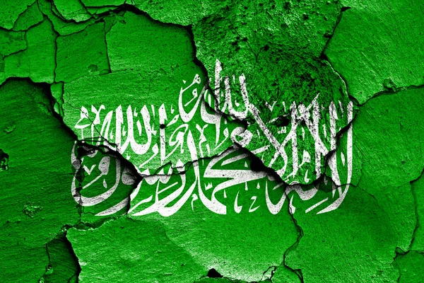 Flag Hamas Painted Cracked Wall — Stock Photo, Image