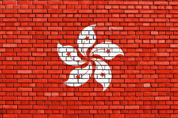Flag Hong Kong Painted Brick Wall — Stock Photo, Image