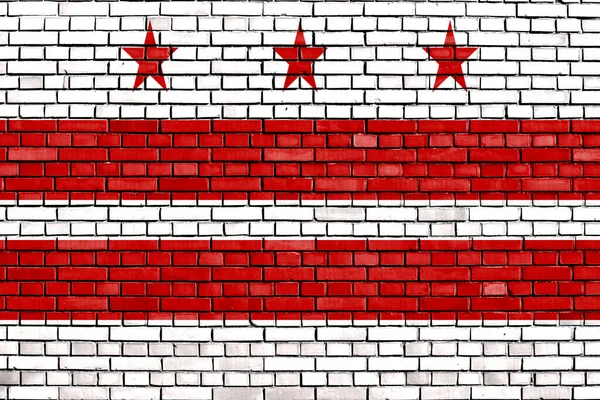 Flag Washington Painted Brick Wall — Stock Photo, Image