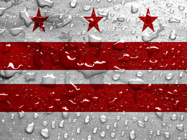 Flaga Waszyngtonu Kroplami Deszczu — Zdjęcie stockowe