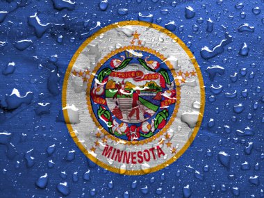 Minnesota bayrağı yağmur damlalarıyla