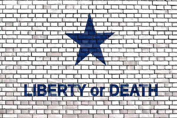 Slogan Liberty Death Brick Wall — Stock Photo, Image