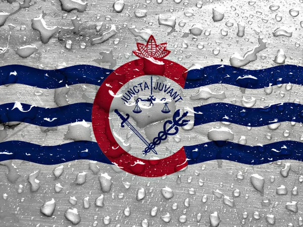 Σημαία Σινσινάτι Σταγόνες Βροχής — Φωτογραφία Αρχείου