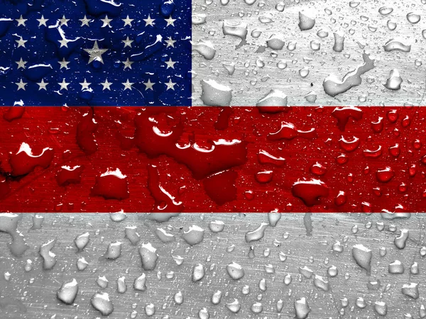 State Amazonas Flag Rain Drops — Stock Photo, Image