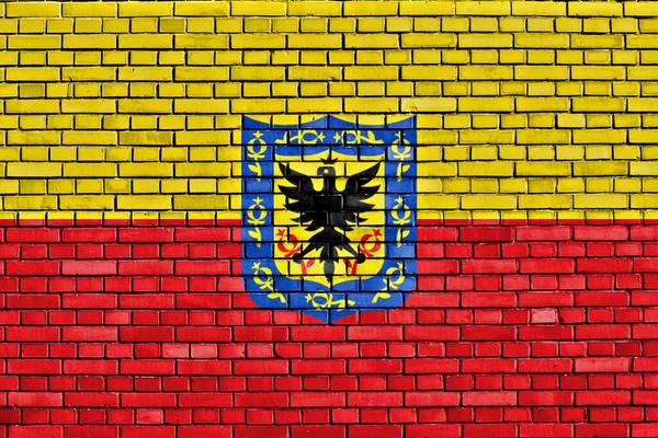 Flagga Bogota Målade Tegelvägg — Stockfoto