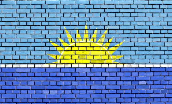 Флаг Риохачи Нарисованный Кирпичной Стене — стоковое фото