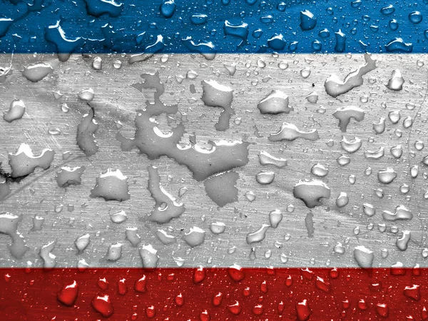 Bandeira Crimeia Com Gotas Chuva — Fotografia de Stock