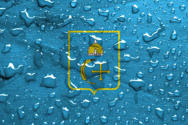 Flag Sumy Oblast Rain Drops — Stock Photo, Image