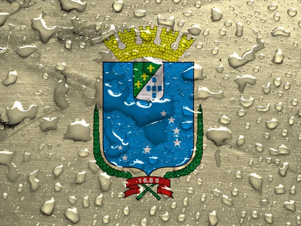 Flag Sao Luis Rain Drops — Stock Photo, Image