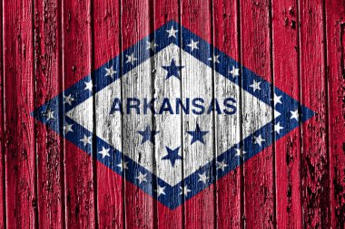Arkansas bayrağı ahşap çerçeveye boyanmış