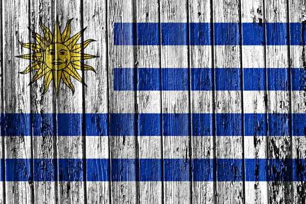 Bandiera Uruguay Dipinta Telaio Legno — Foto Stock