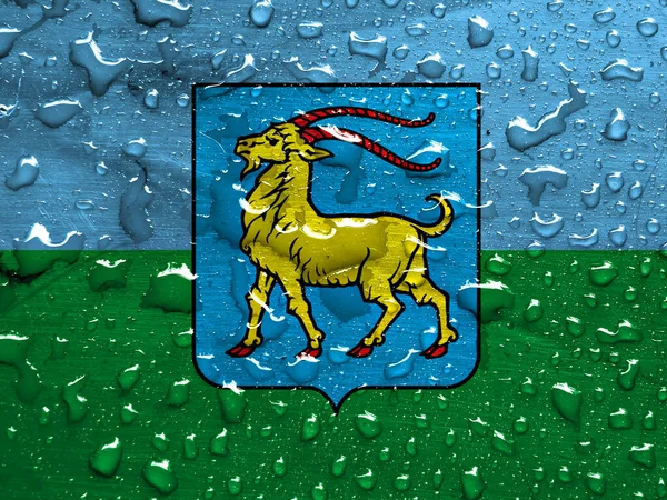 Flaga Hrabstwa Istria Kroplami Deszczu — Zdjęcie stockowe