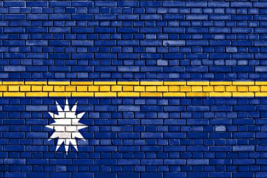 Duvara boyanmış Nauru bayrağı