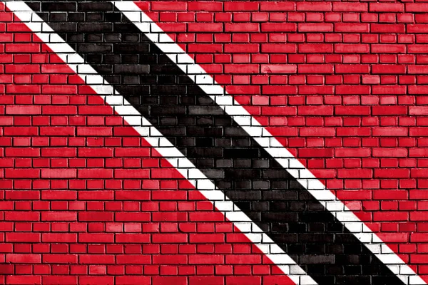 Flagge Von Trinidad Und Tobago Auf Ziegelwand Gemalt — Stockfoto