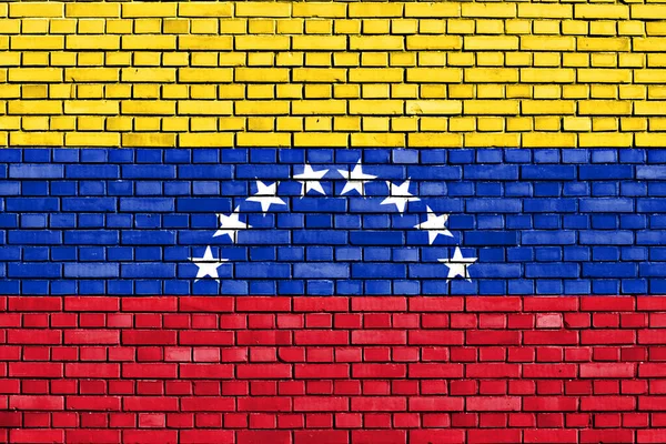 Vlag Van Venezuela Geschilderd Bakstenen Muur — Stockfoto