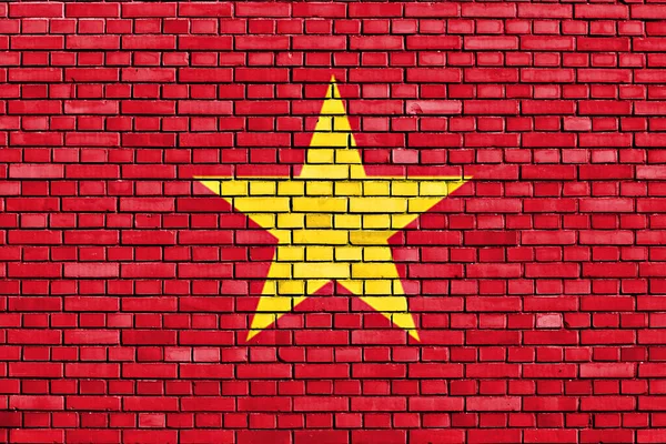 Flag Vietnam Painted Brick Wall — Stock Photo, Image