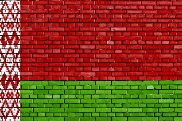 Flagge Von Weißrussland Auf Ziegelwand Gemalt — Stockfoto