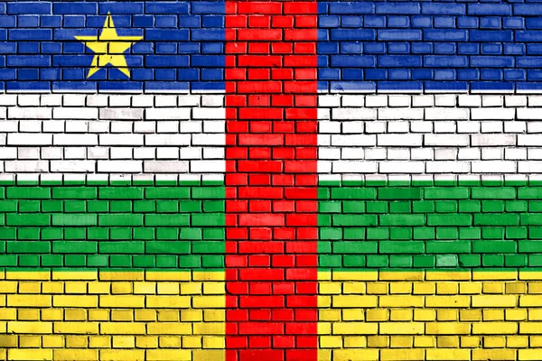 Bandiera Della Repubblica Centrafricana Dipinta Muro Mattoni — Foto Stock