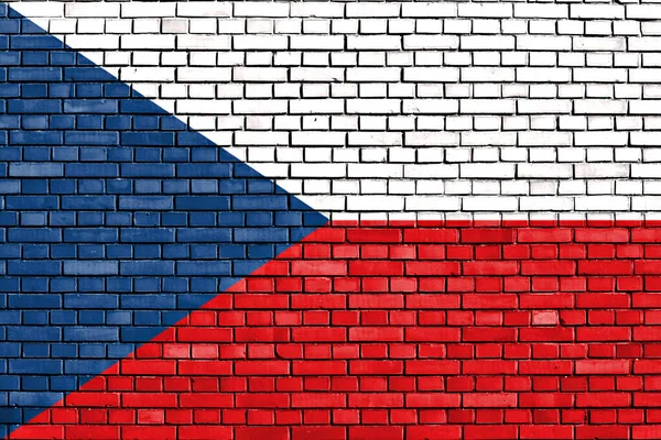 Flag Czech Republic Painted Brick Wall — Stock Photo, Image