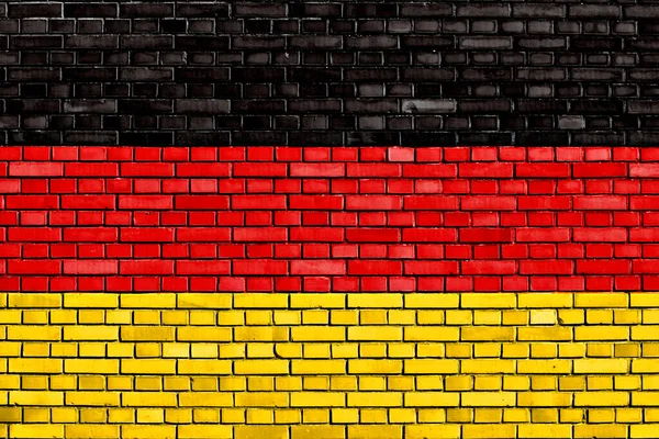 Flagga Tyskland Målade Tegelvägg — Stockfoto