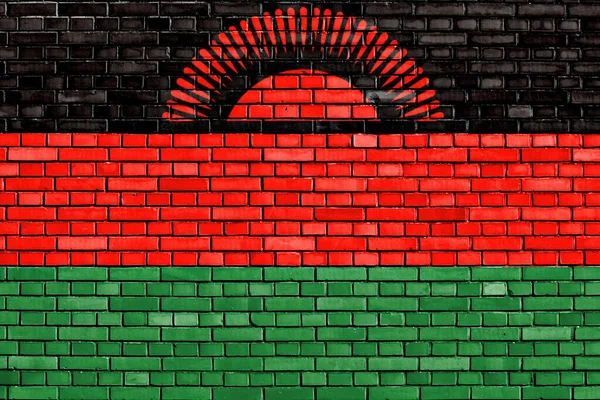 Flagge Von Malawi Auf Ziegelwand Gemalt — Stockfoto