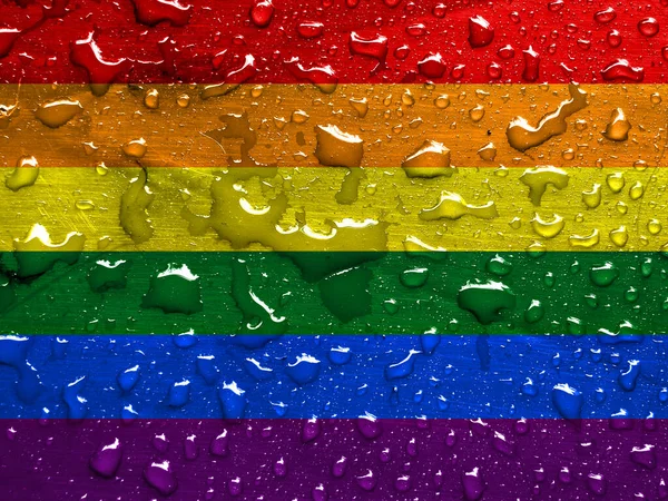 Flag Lgbt Movement Rain Drops — Stock Photo, Image