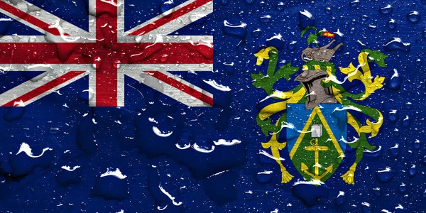 Vlag Van Pitcairn Eilanden Met Regendruppels — Stockfoto