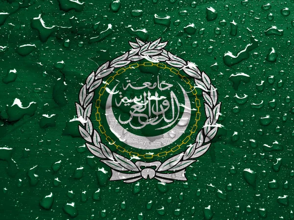 Flag Arab League Rain Drops — Stock Photo, Image