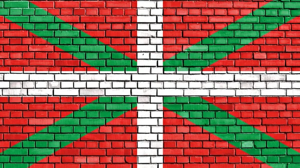 Bandiera Dei Paesi Baschi Dipinta Muro Mattoni — Foto Stock