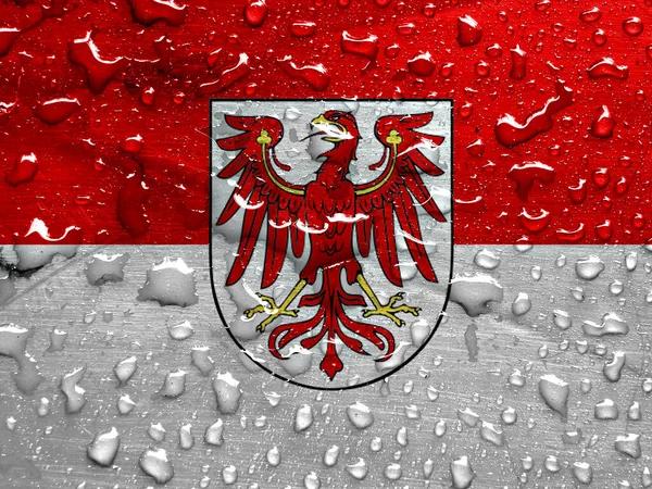 Flagge Von Brandenburg Mit Regentropfen — Stockfoto