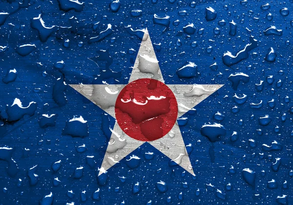 Flag Asahikawa Rain Drops — Stock Photo, Image