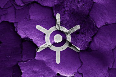 Çatlak duvarda Tokyo bayrağı